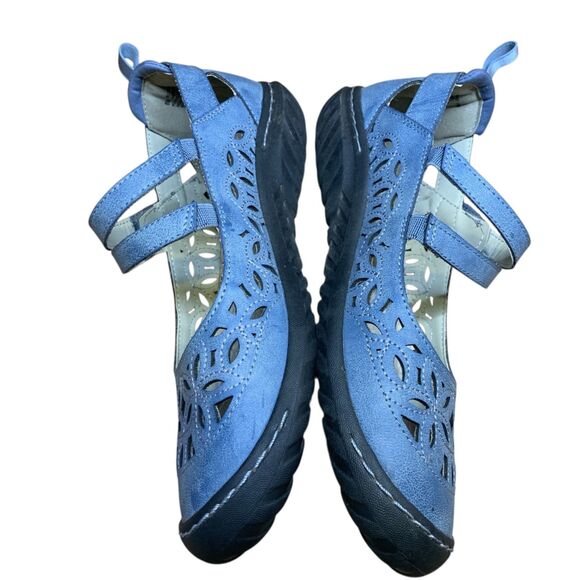 JBU Women's Shoes 8 M Blue Bellarose Encore Mary Jane Leather Strap Memory Foam - Picture 7 of 16